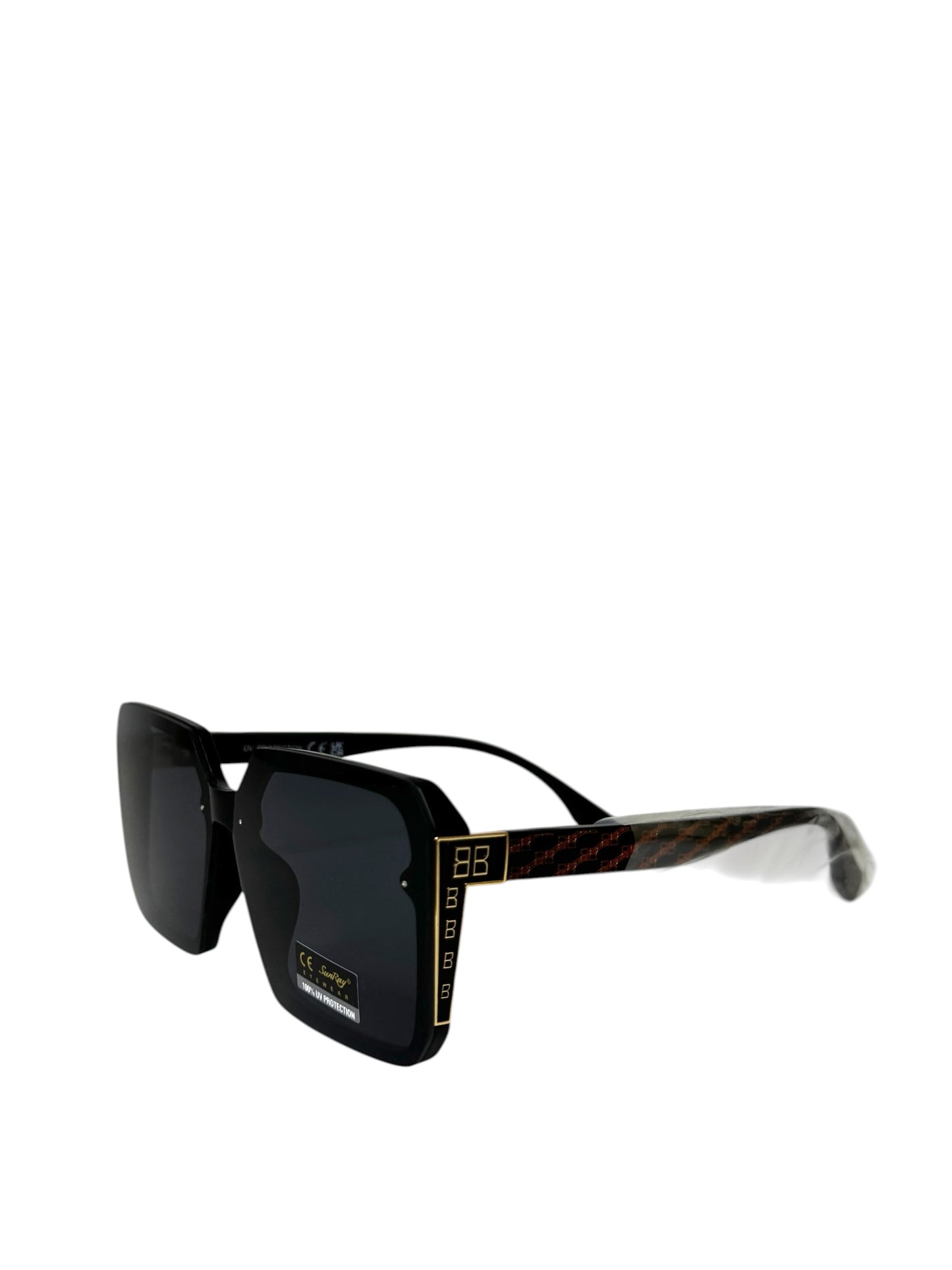 Damen Sonnenbrille trendig & elegant in der Farbe Schwarz
