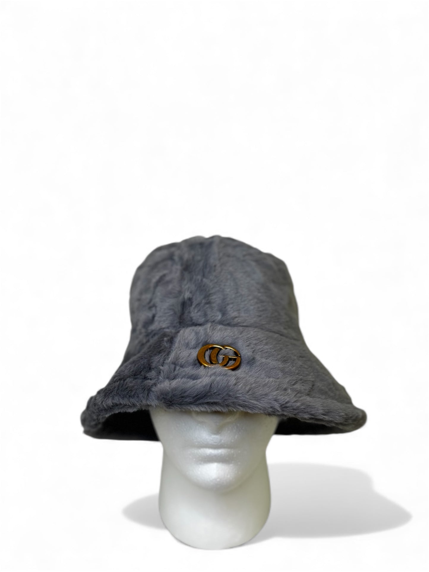 Trendiger Fellhut in Grau One Size