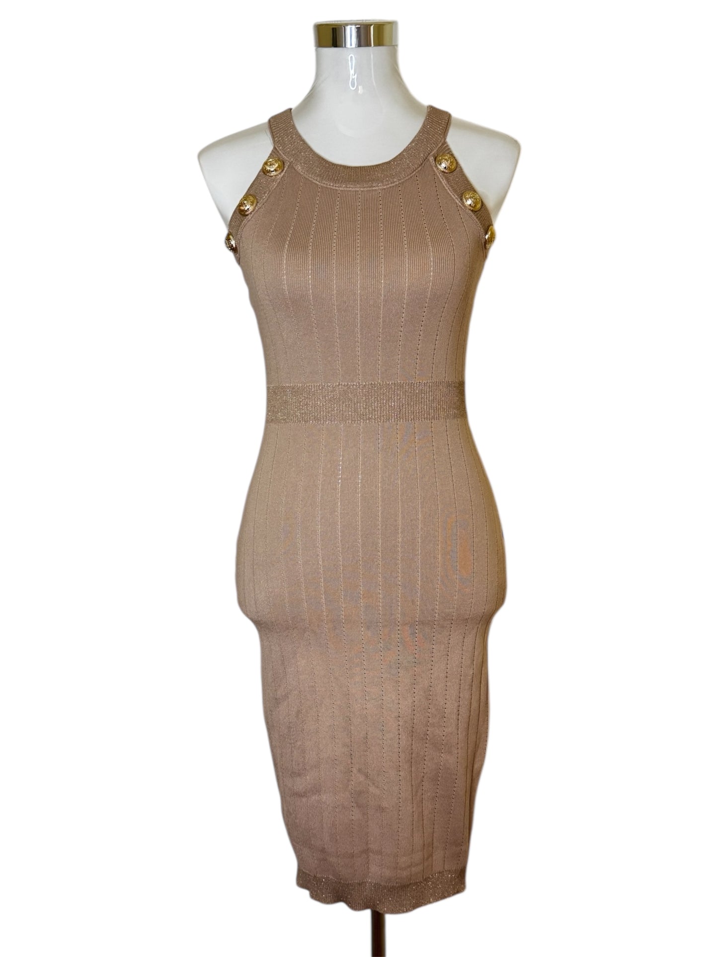 Damen Kleid Hauteng & Figurbetont, Trendig & Elegant in der Farbe Beige