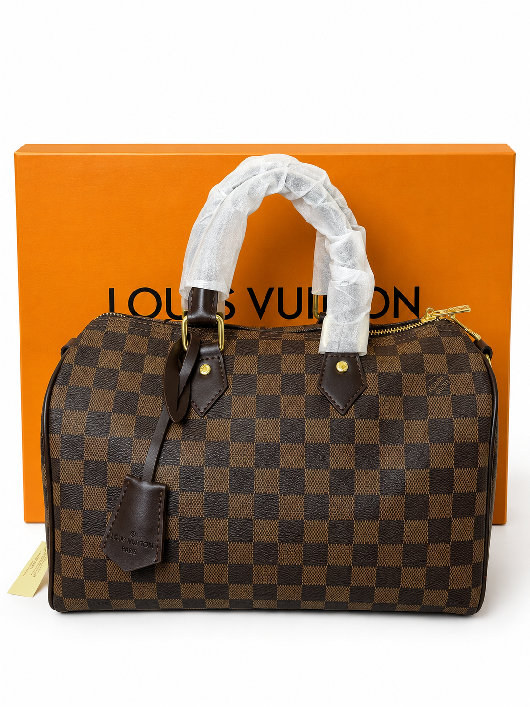 Damen Handtasche trendig & elegant in der Farbe Braun/Kariert 30cm