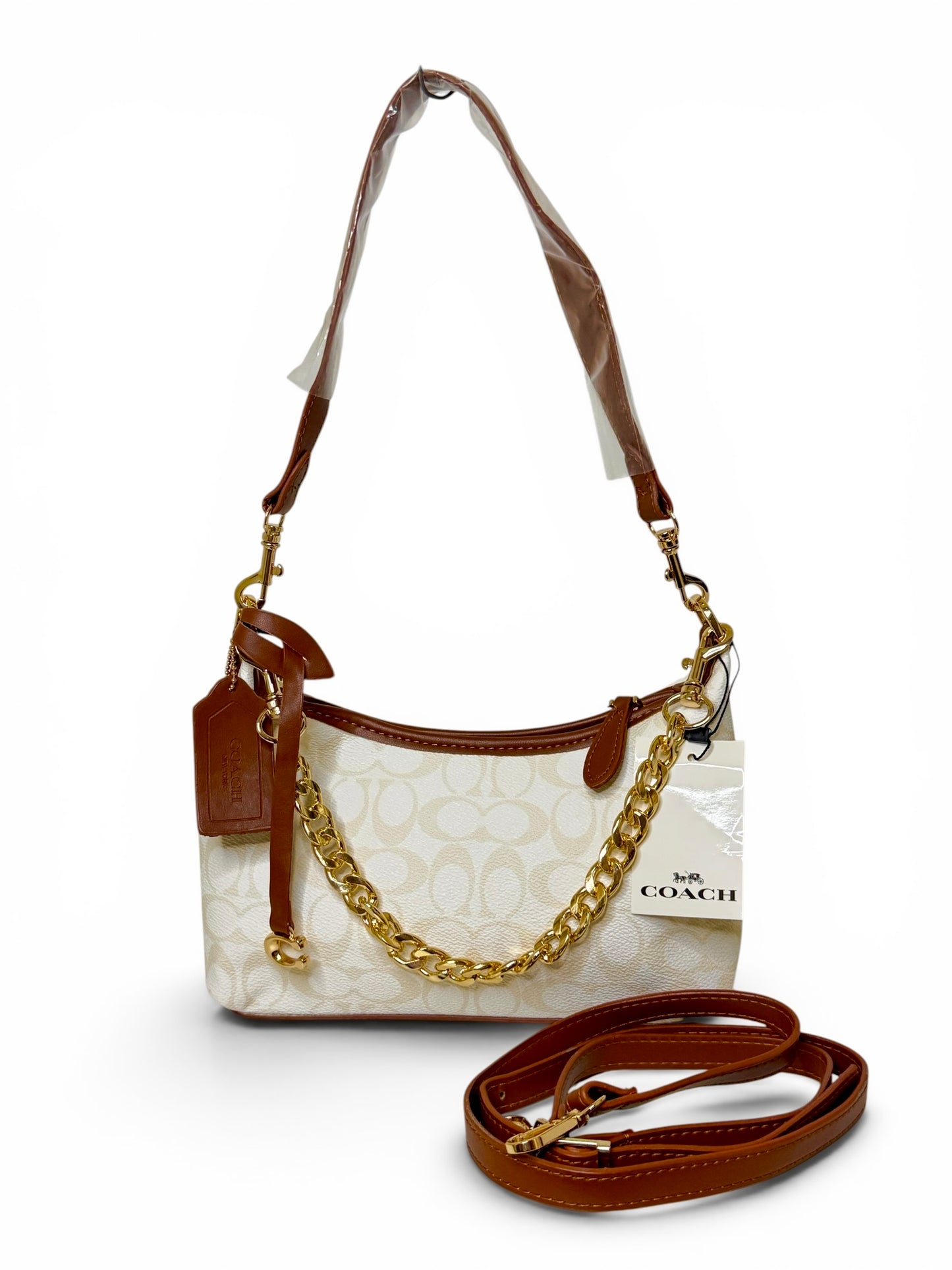 Damen Handtasche trendig & elegant in der Farbe Beige/Braun