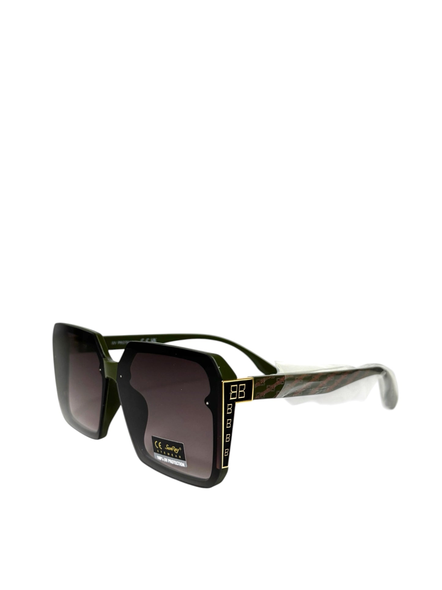 Damen Sonnenbrille trendig & elegant in der Farbe Grün/Oliv