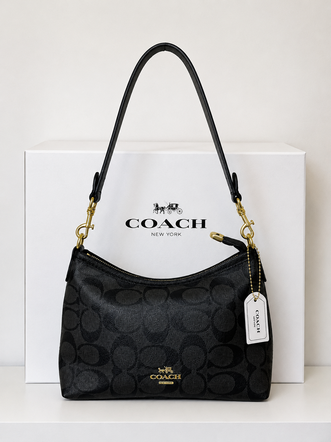 Damen Handtasche trendig & elegant in der Farbe Schwarz/Grau