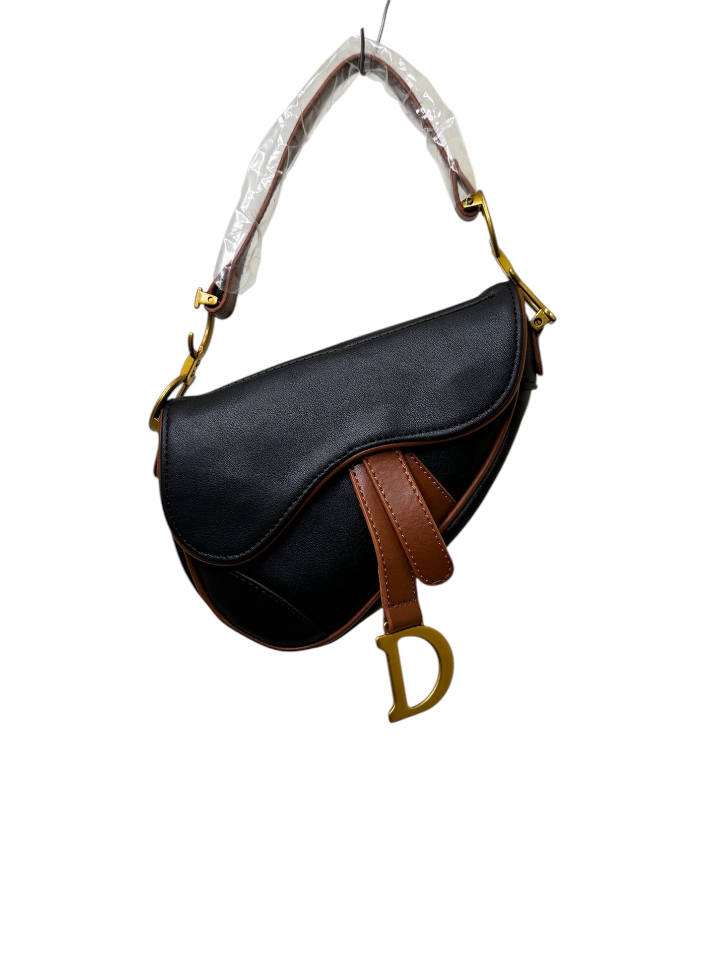 Damen Handtasche trendig & elegant in der Farbe Schwarz/Braun Mini