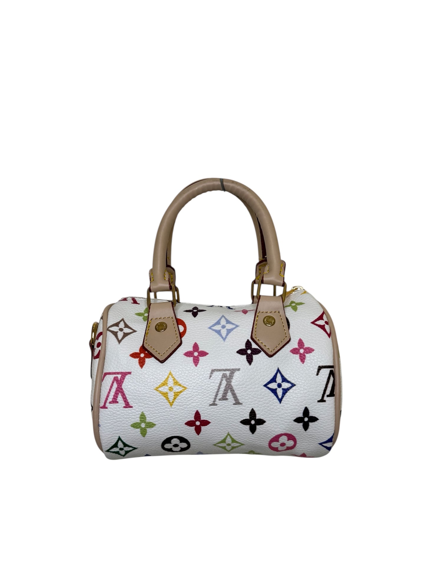 Damen Handtasche trendig & elegant in dem Farbenmix Weiß/Bunt