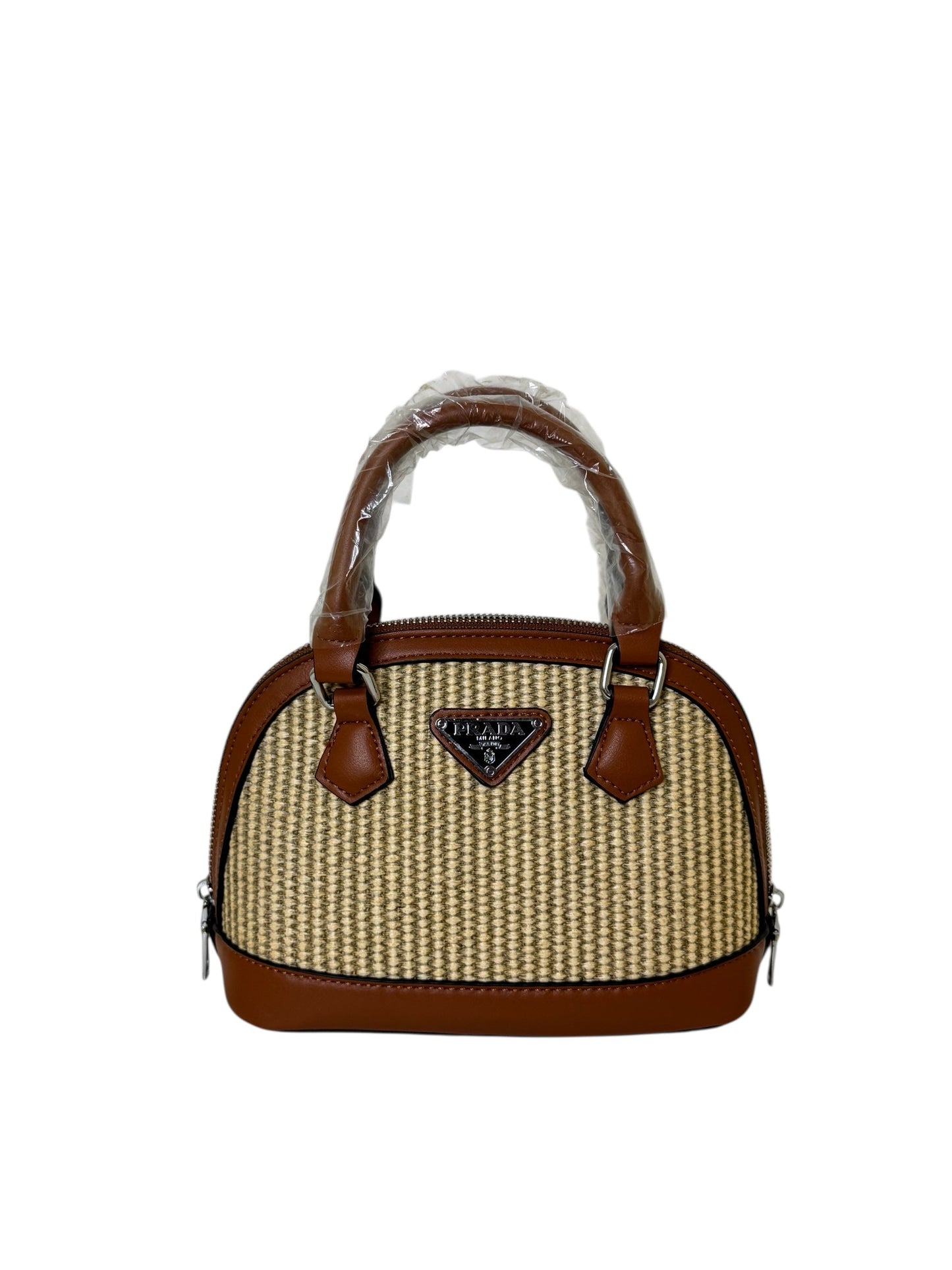 Damen Handtasche trendig & elegant in der Farbe Braun Bast klein