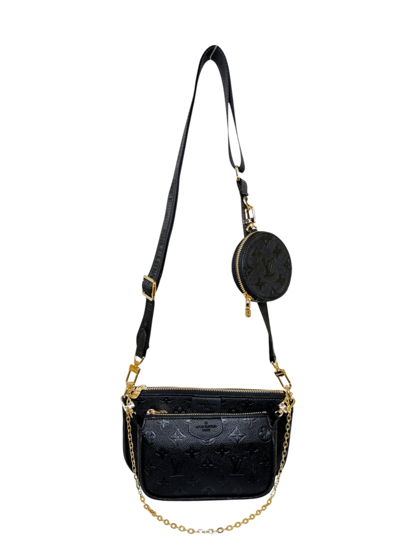 Crossbody Bag. Set 3.-Teilig Damen Umhängetasche in der Farbe Schwarz/Kleinbuchstaben