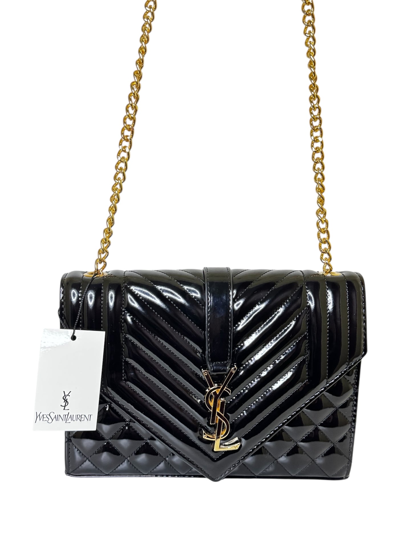 Damen Handtasche trendig & elegant in der Farbe Schwarz/Lack