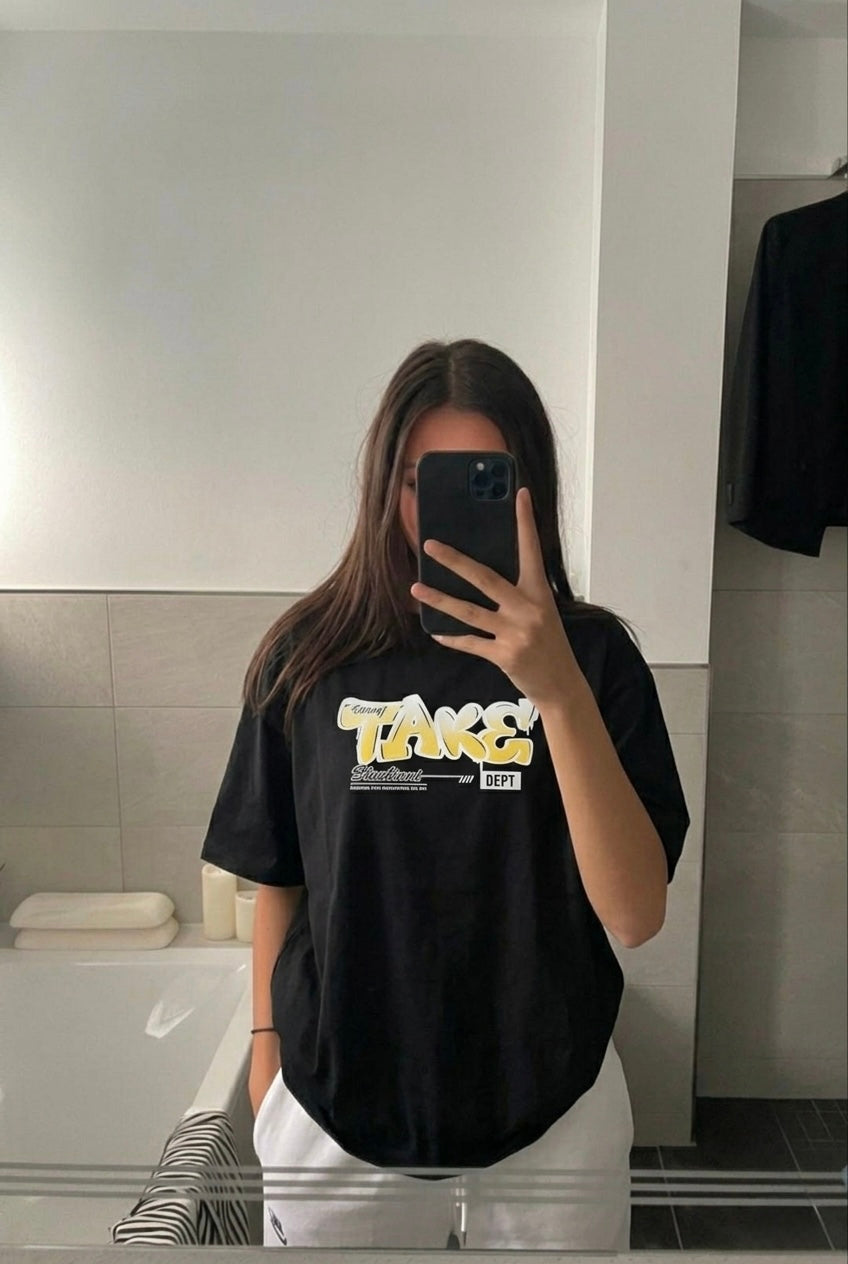 Unisex T-Shirt in Schwarz mit Print, Bold & Streetstyle Größe L