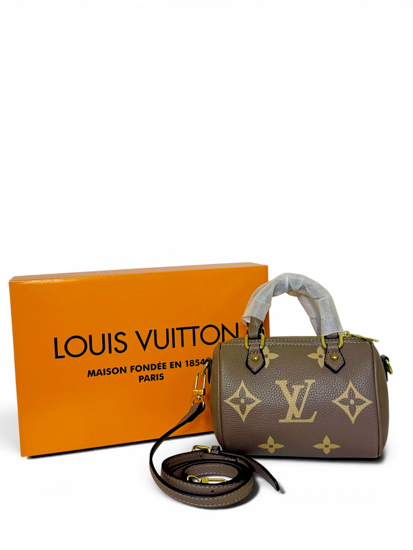 Damen Handtasche trendig & elegant in der Farbe Grau/Beige 16cm