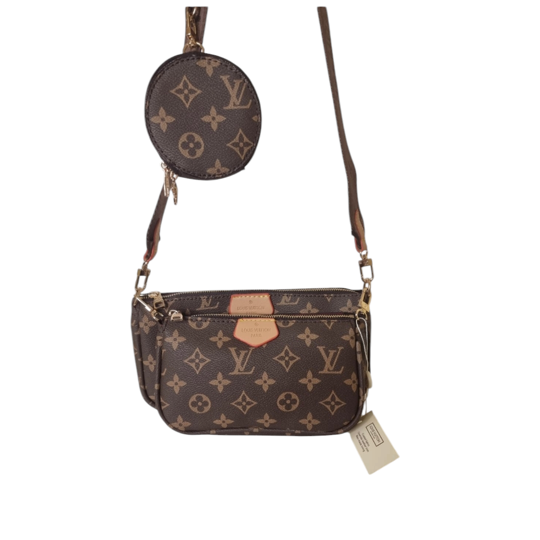 Crossbody Bag. Set 3.-Teilig Damen Umhängetasche in der Farbe Braun