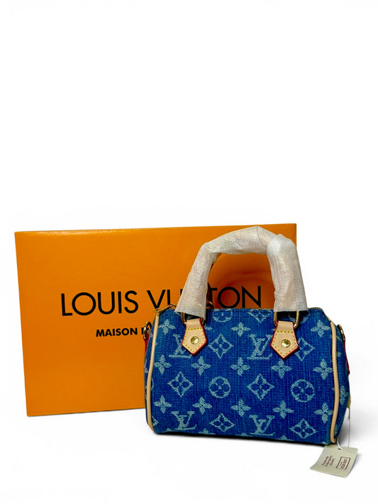 Damen Handtasche trendig & elegant in der Farbe Blau/Beige Jenas Mini