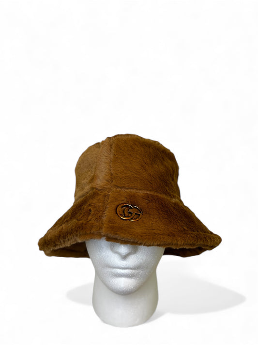 Trendiger Fellhut in Braun One Size