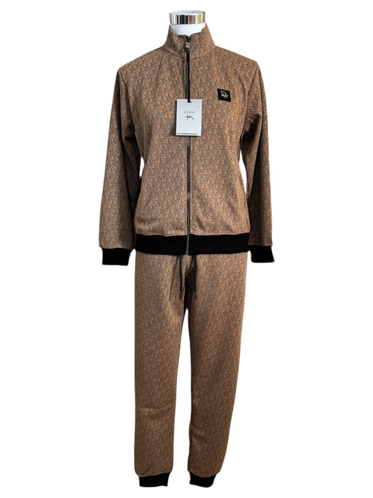 Unisex Zweiteiler Set Trendig & Elegant in der Farbe Kaffe/Schwarz