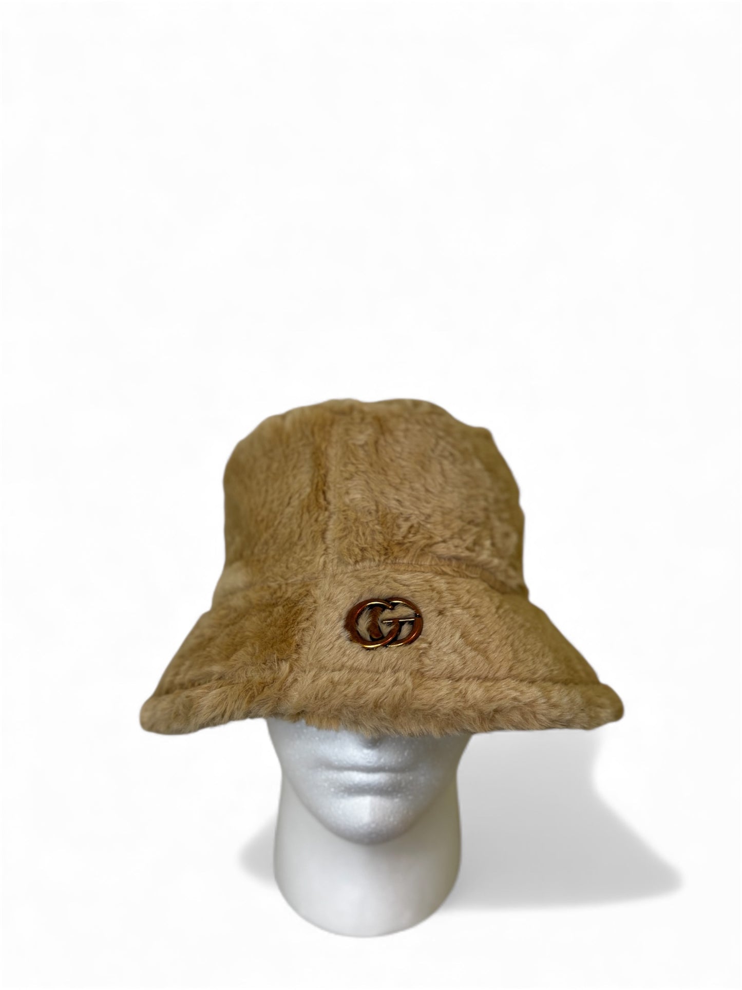Trendiger Fellhut in Beige/Kaffee One Size