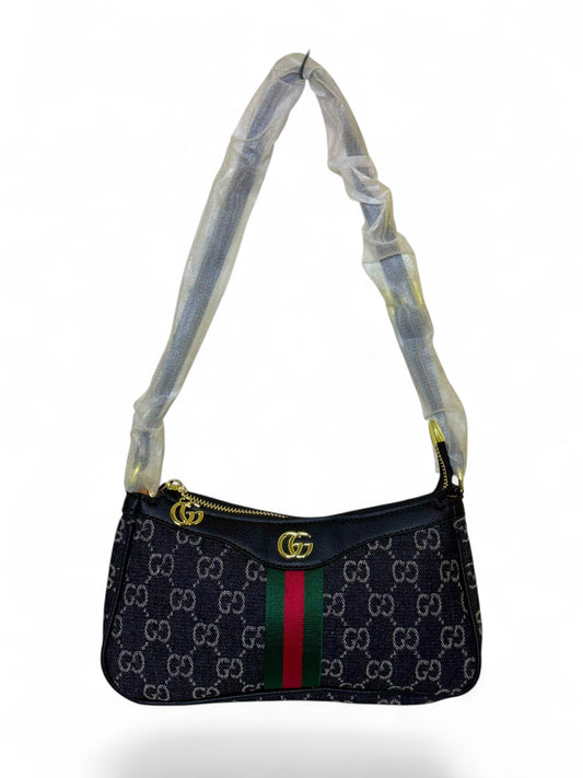Damen Handtasche trendig & elegant in der Farbe Schwarz/ Jeans
