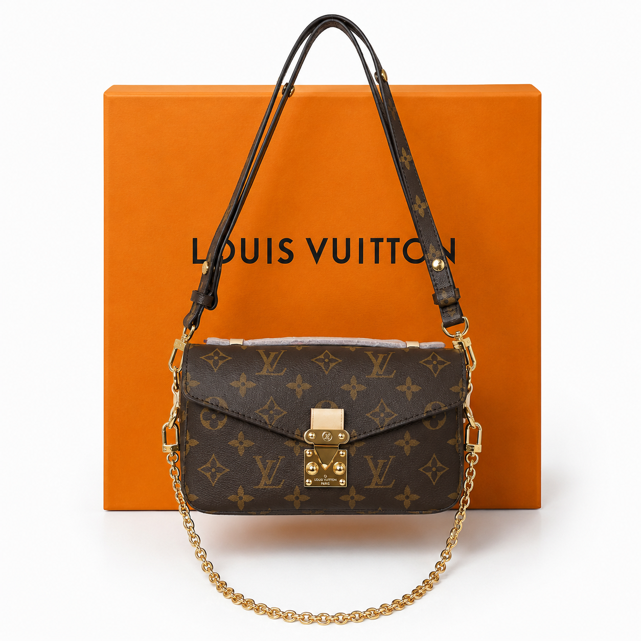 Schultertasche im modisch trendigen Look in der Farbe Braun