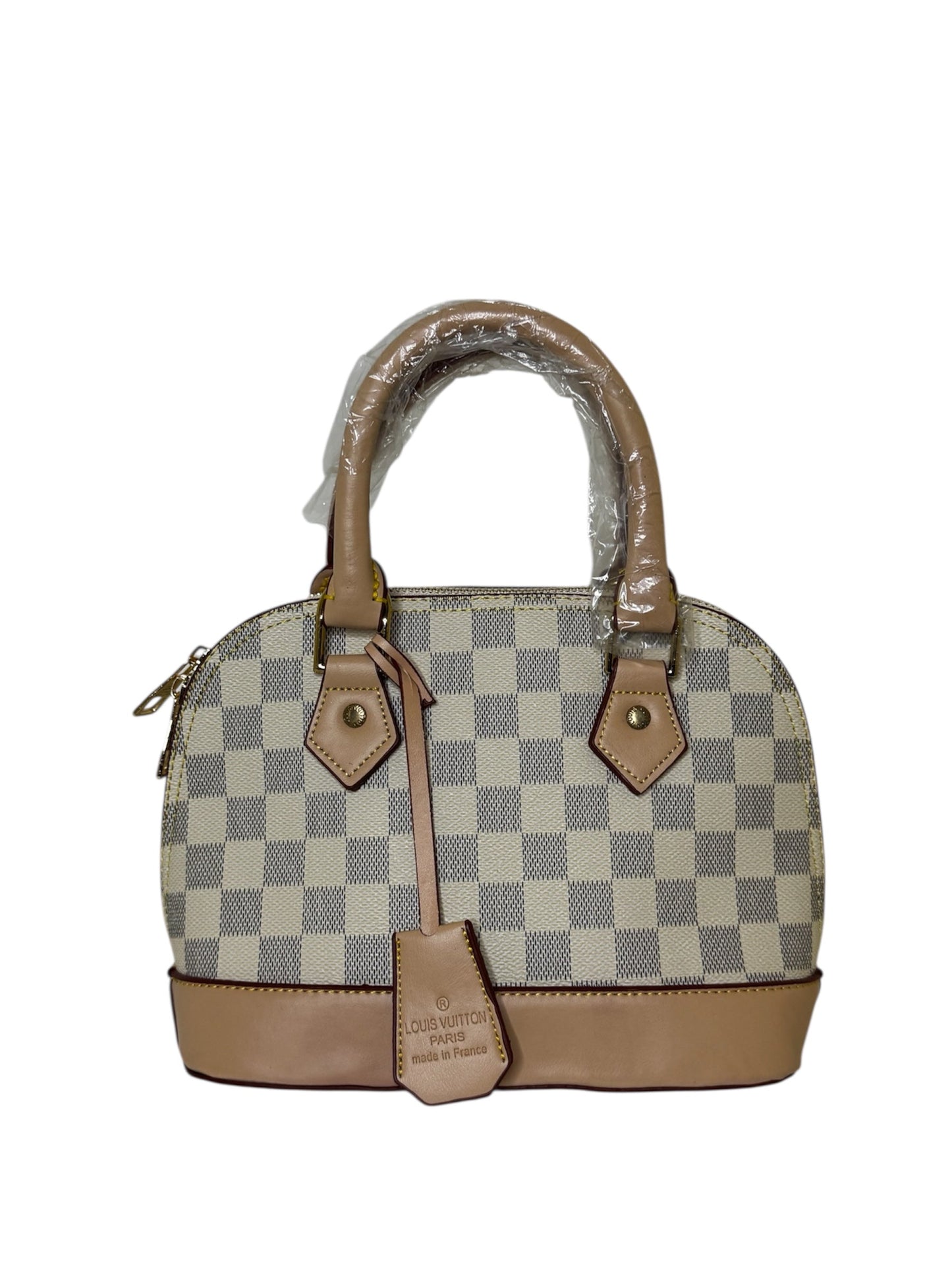 Damen Handtasche trendig & elegant in der Farbe Beige/Kariert