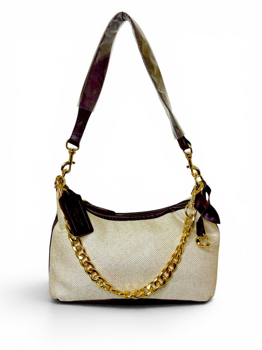 Damen Handtasche trendig & elegant in der Farbe Braun/Beige Canvas