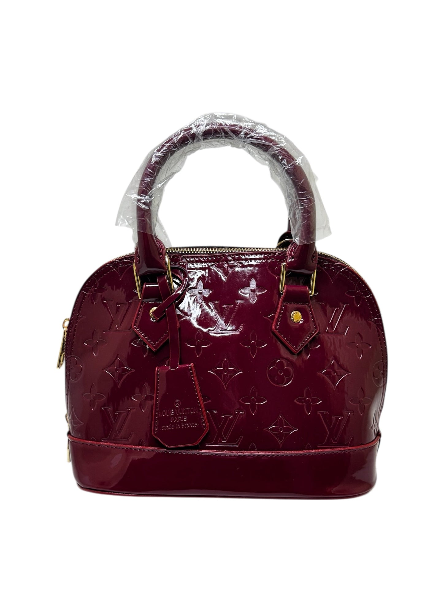 Damen Handtasche trendig & elegant in der Farbe Weinrot/Lack