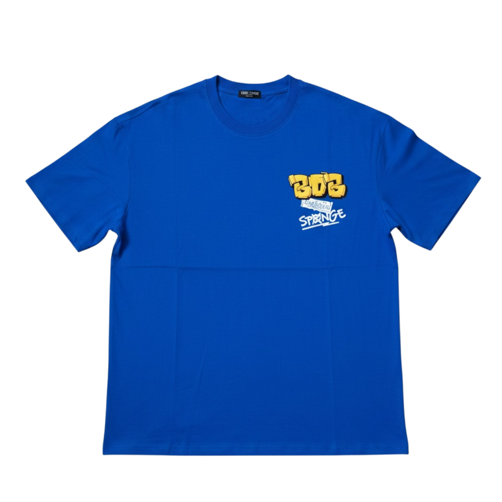 Unisex T-Shirt in Blau mit Cartoon Print, Auffällig & Trendy Größe L