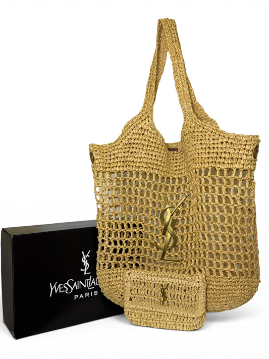 Damen Strand/Sommer Schultertasche trendig & elegant in der Farbe Beige