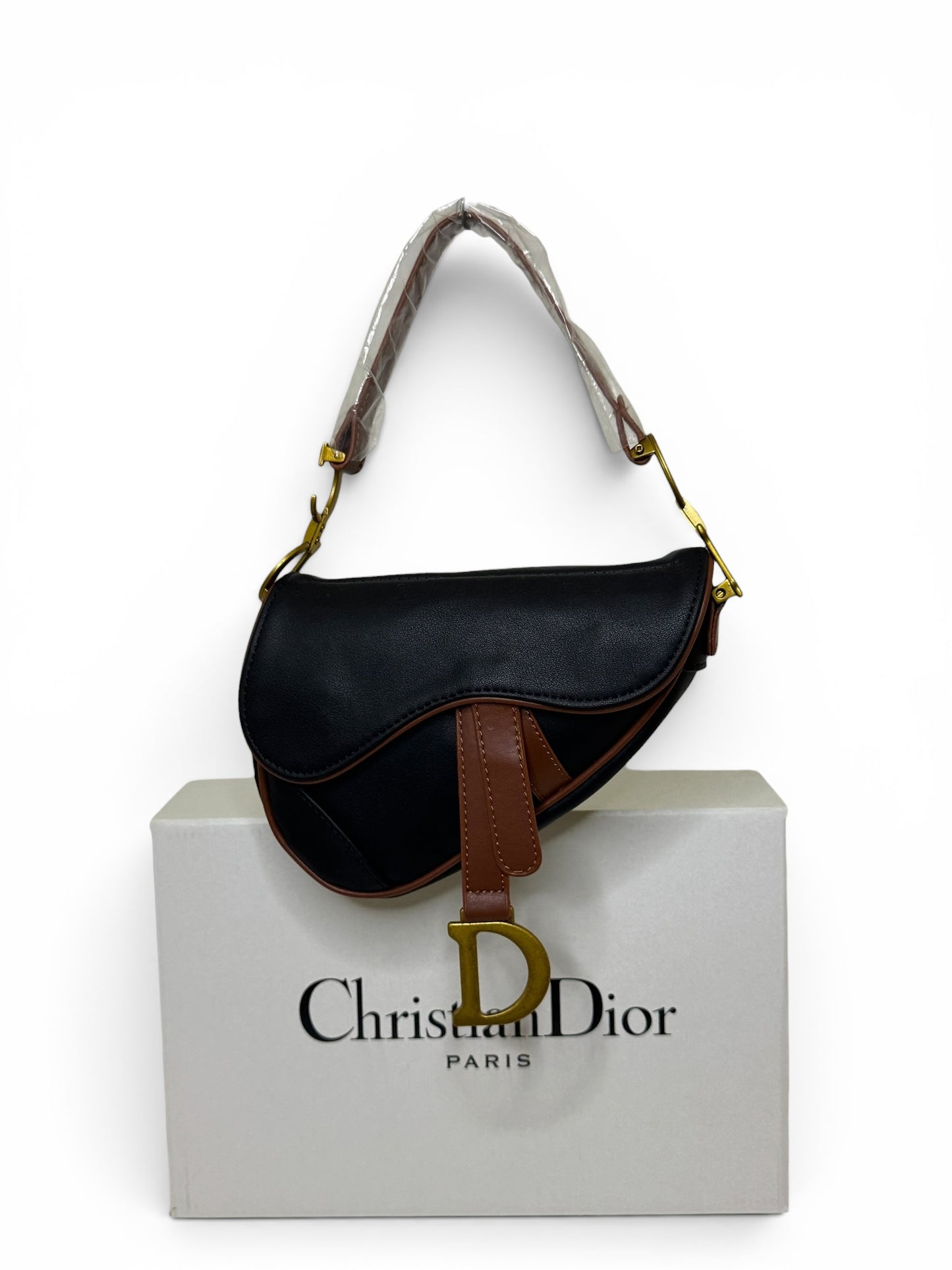 Damen Handtasche trendig & elegant in der Farbe Schwarz/Braun Mini