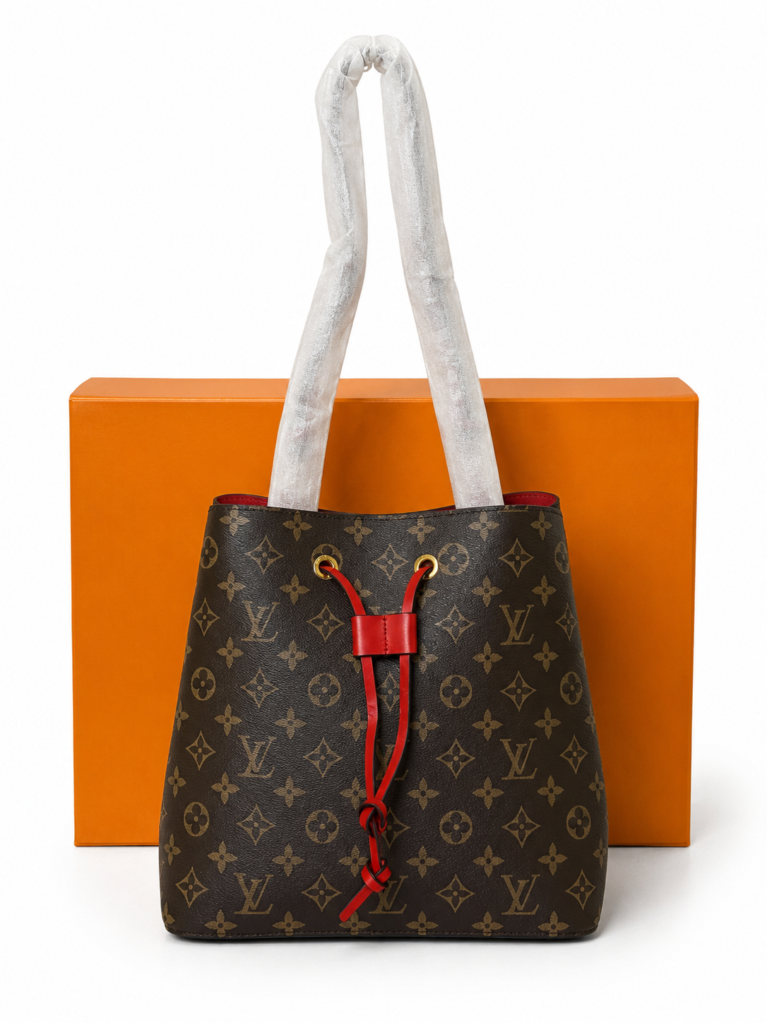 Beutel/Schultertasche trendig & funktionell in der Farbe Braun/Rot