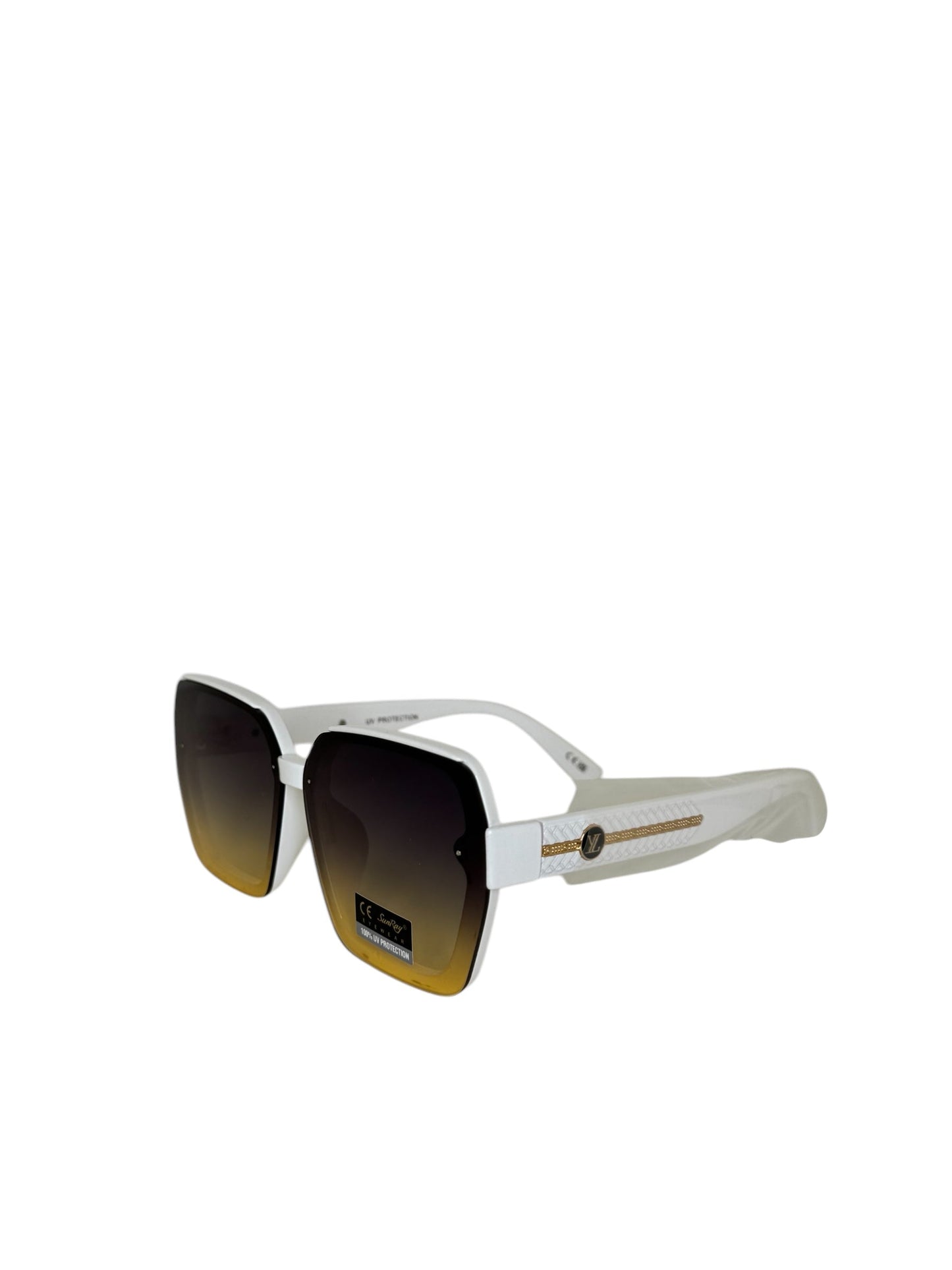 Damen Sonnenbrille trendig & elegant in der Farbe Weiß