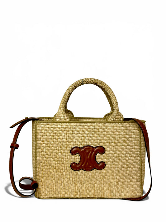 Damen Handtasche trendig & elegant in der Farbe Braun/Bast