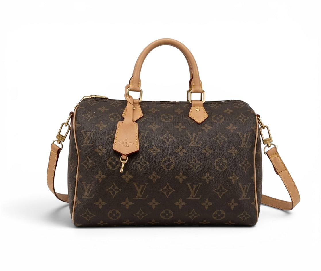 Damen Handtasche trendig & elegant in der Farbe Braun/Beige 30cm