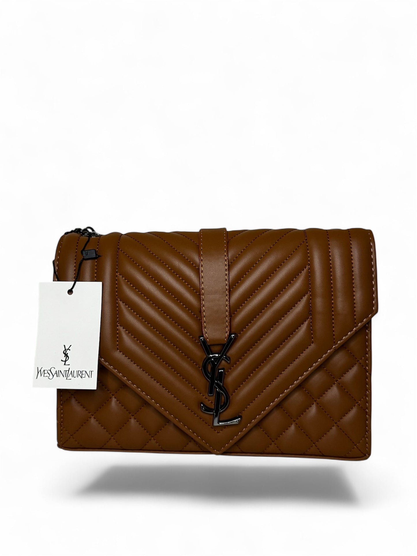 Damen Handtasche trendig & elegant in der Farbe Braun/Schwarze Details