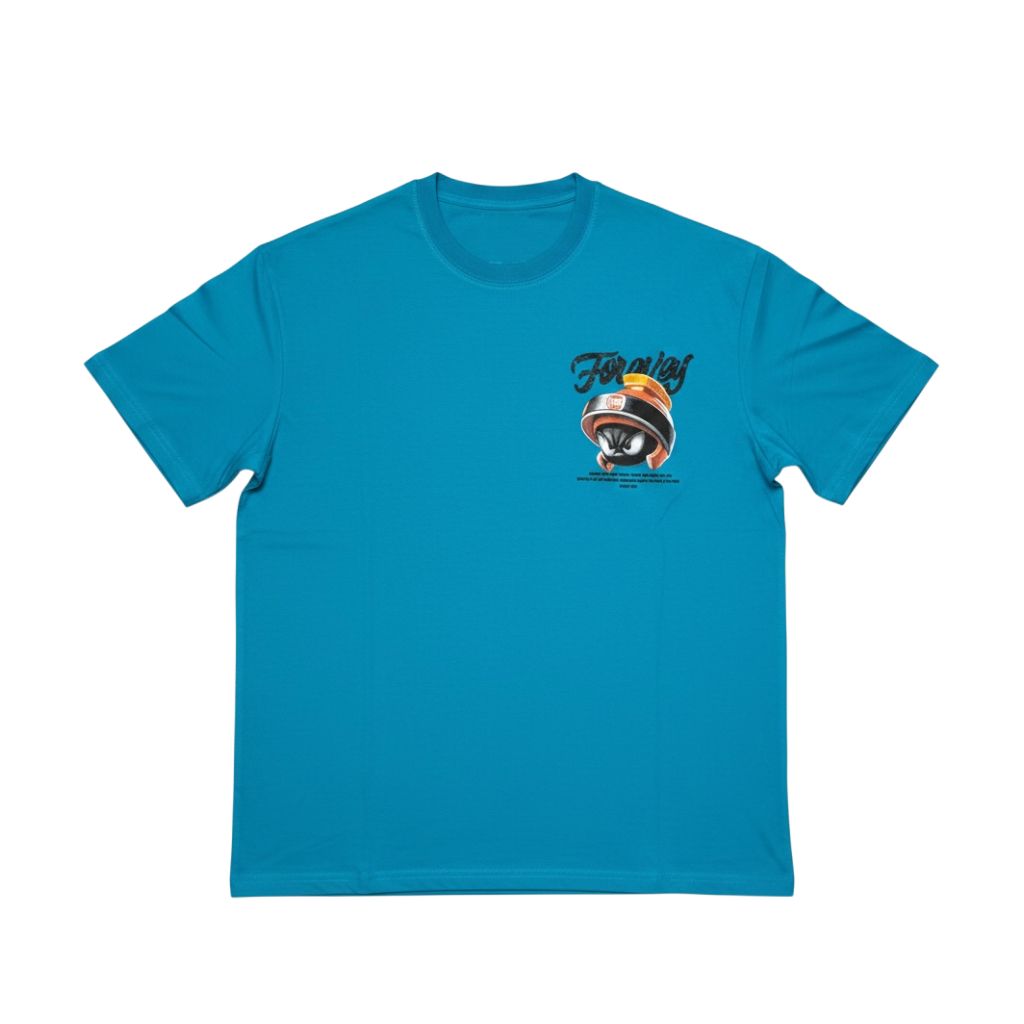 Unisex T-Shirt in Türkis/Grün mit Duck Print, Sportlich & Streetstyle Größe XL