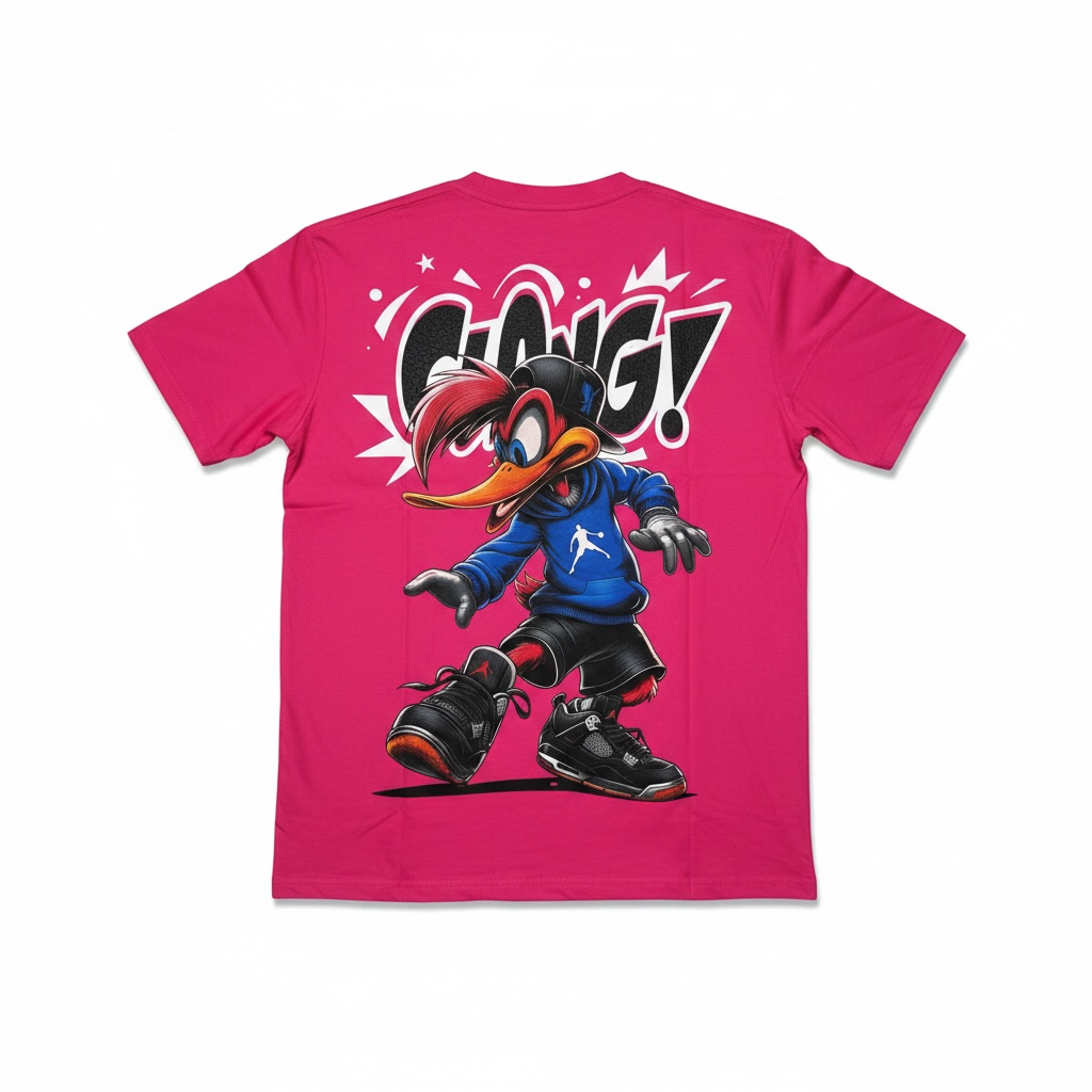 Unisex T-Shirt in Pink mit Print, Trendy & Streetstyle Größe L