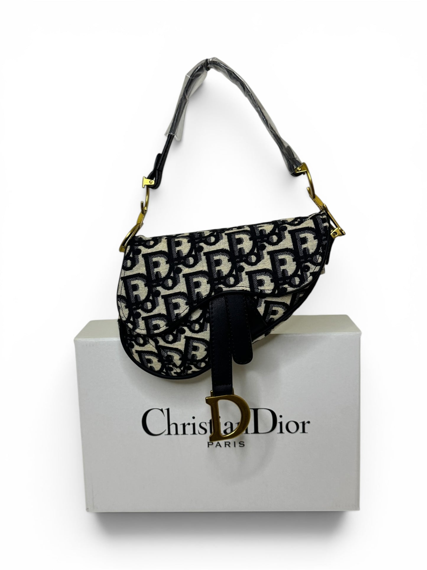 Damen Handtasche trendig & elegant in der Farbe Schwarz/Beige Mini