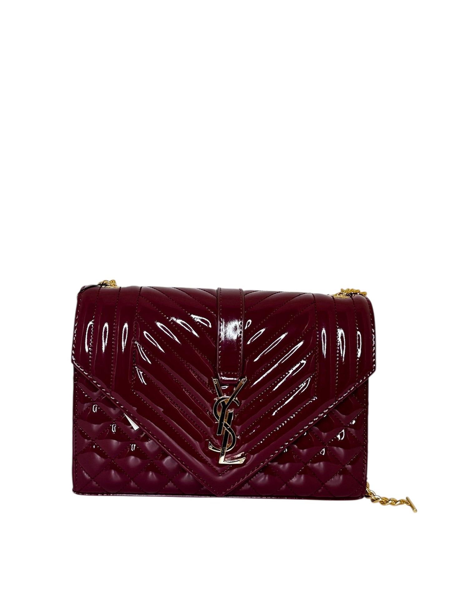 Damen Handtasche trendig & elegant in der Farbe Weinrot/Lack
