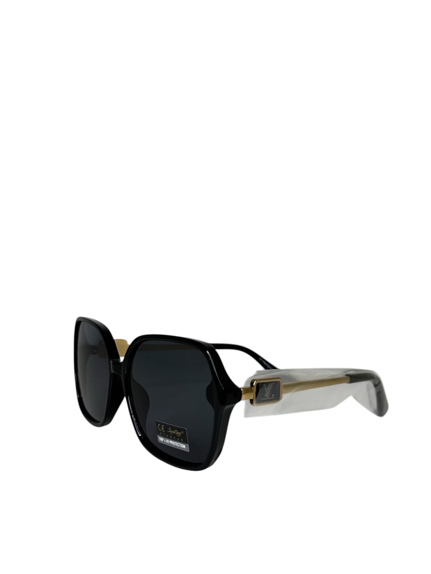 Damen Sonnenbrille trendig & elegant in der Farbe Schwarz