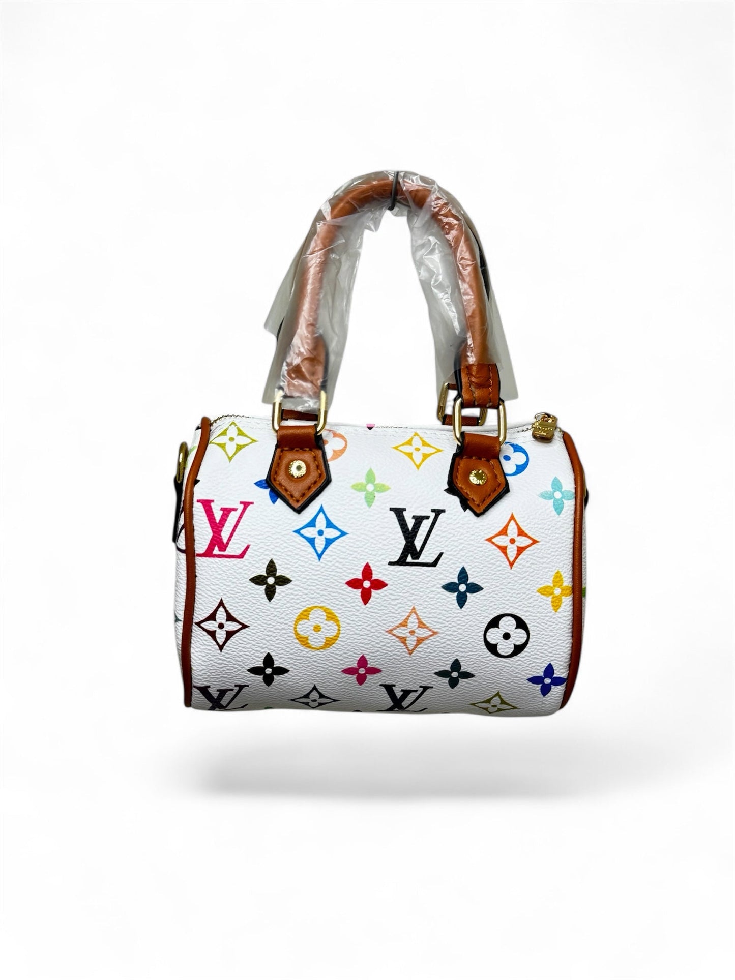 Damen Handtasche trendig & elegant in dem Farben mix Weiß 16cm
