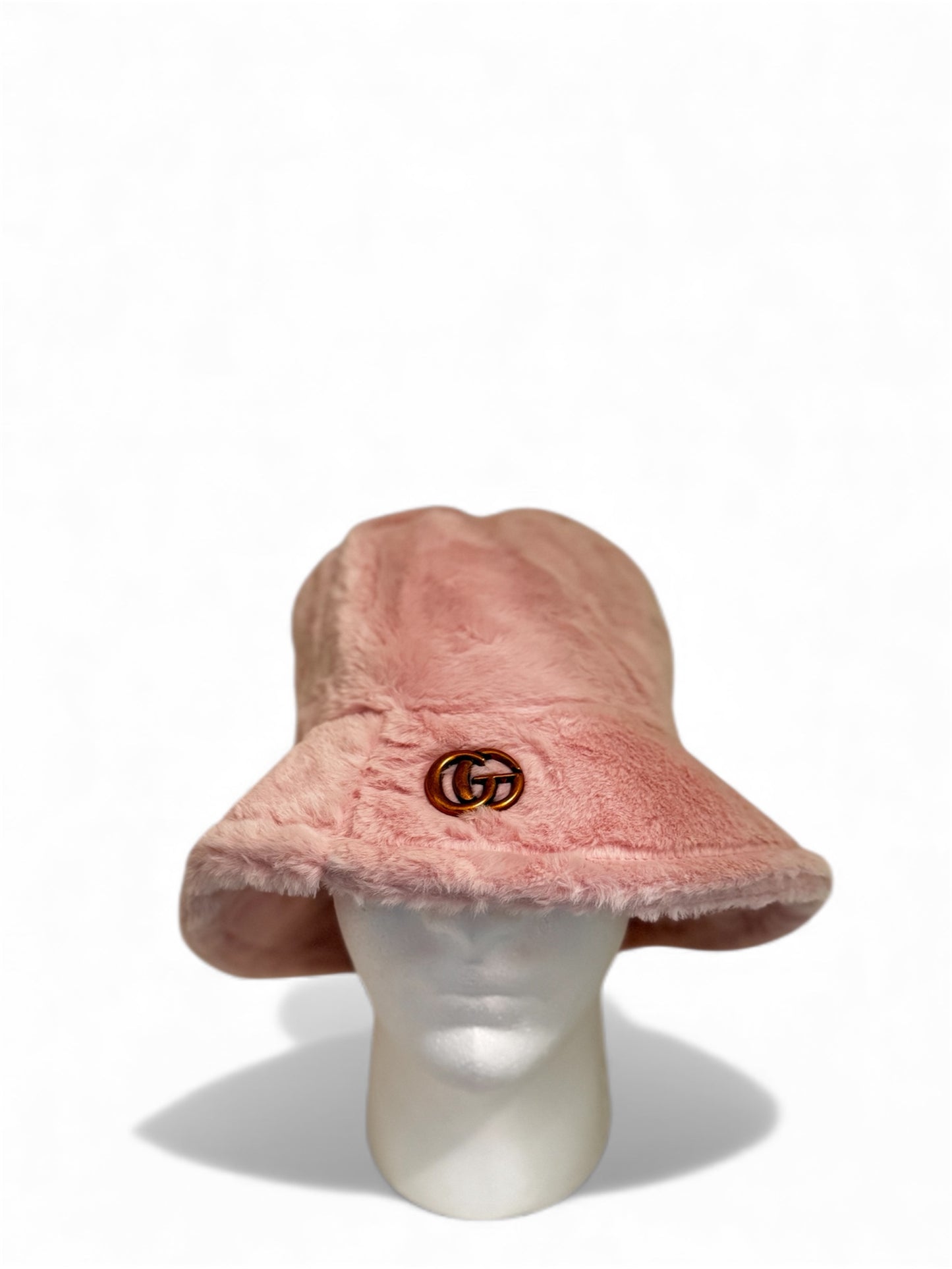 Trendiger Fellhut in Rosa One Size