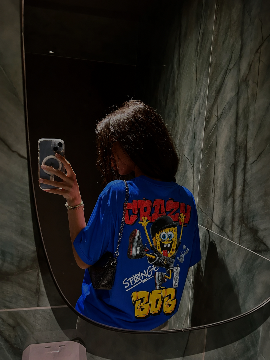 Unisex T-Shirt in Blau mit Cartoon Print, Auffällig & Trendy Größe L