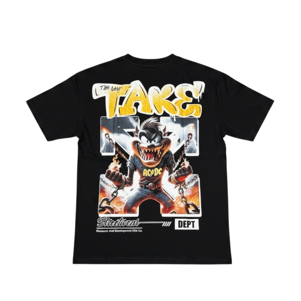 Unisex T-Shirt in Schwarz mit Print, Bold & Streetstyle Größe L