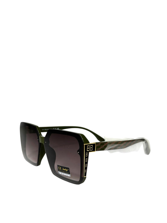 Damen Sonnenbrille trendig & elegant in der Farbe Grün/Oliv