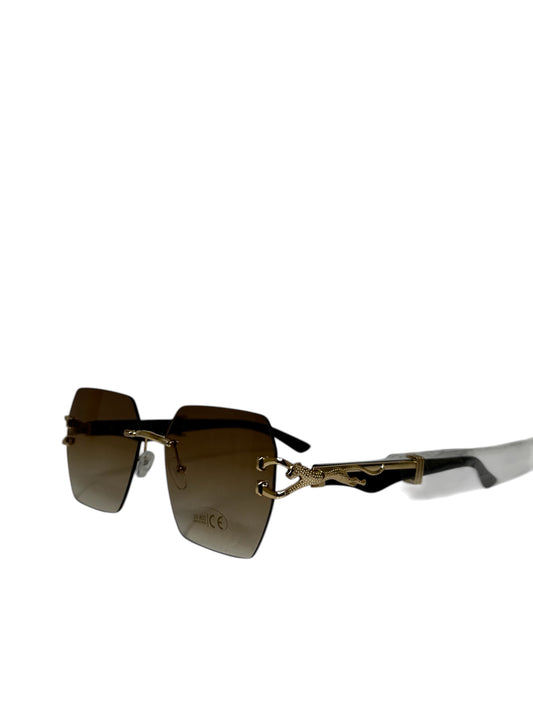Damen Sonnenbrille trendig & elegant in der Farbe Schwarz/ Tönung Braun