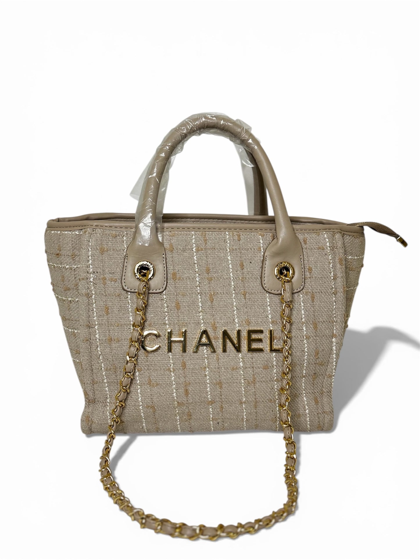 Damen Handtasche trendig & elegant in der Farbe Beige/Kaffee
