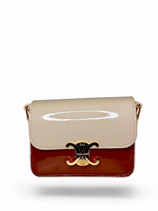 Damen Handtasche trendig & elegant in der Farbe Braun Weiß