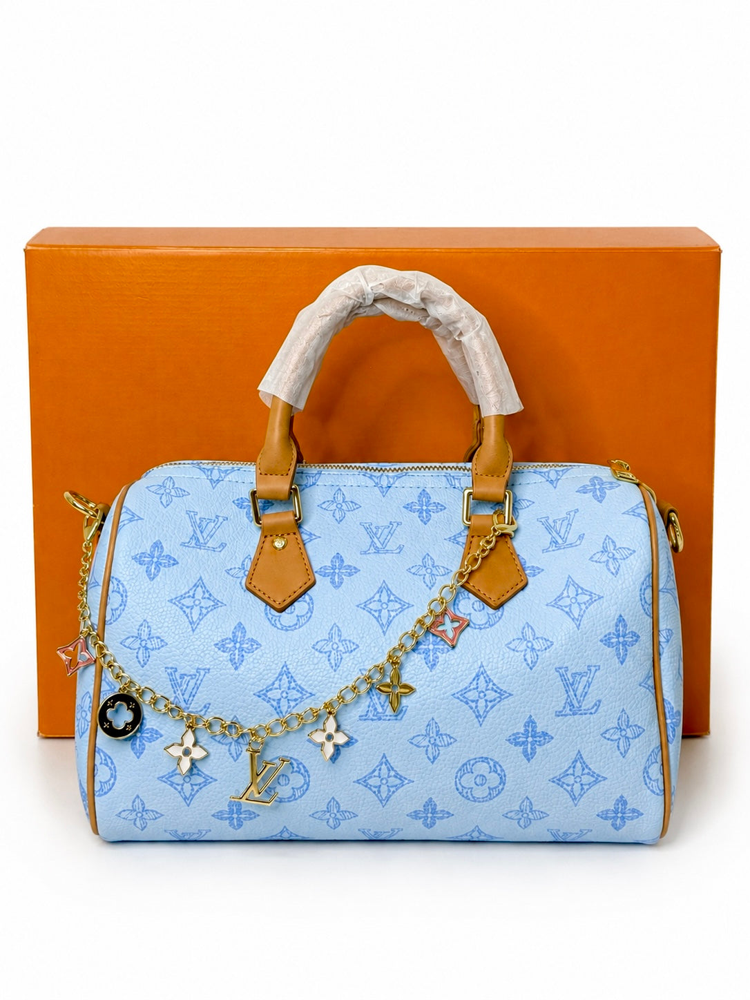 Damen Handtasche trendig & elegant in der Farbe Blau 30cm