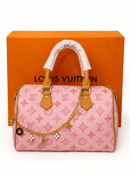 Damen Handtasche trendig & elegant in der Farbe Rosa 30cm