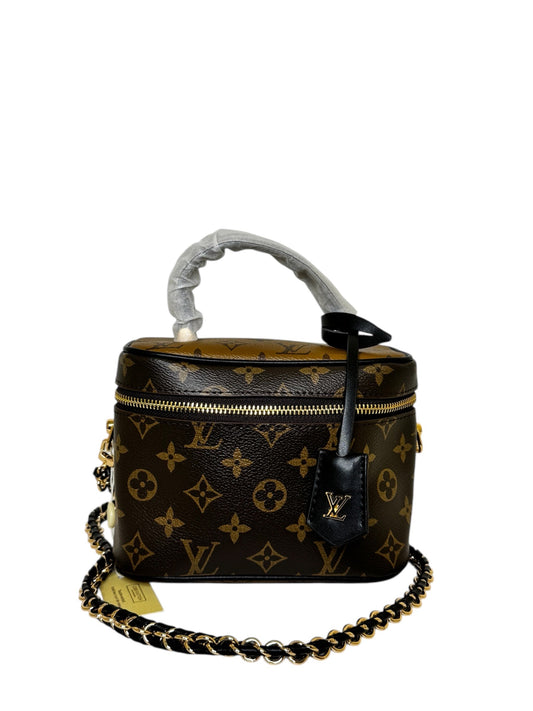 Damen Kosmetiktasche trendig & elegant in der Farbe Braun/hellbraun