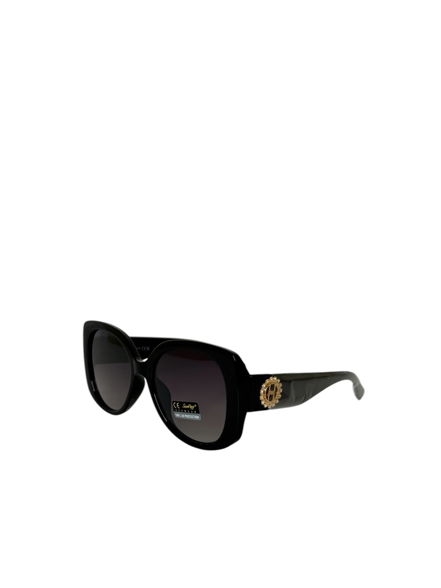 Damen Sonnenbrille trendig & elegant in der Farbe Schwarz