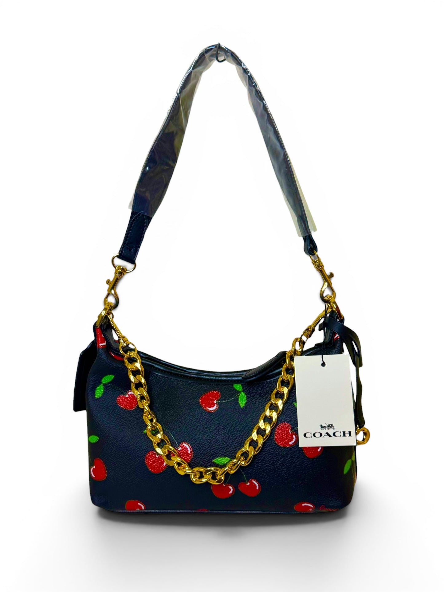 Damen Handtasche trendig & elegant in der Farbe Schwarz/Kirschen